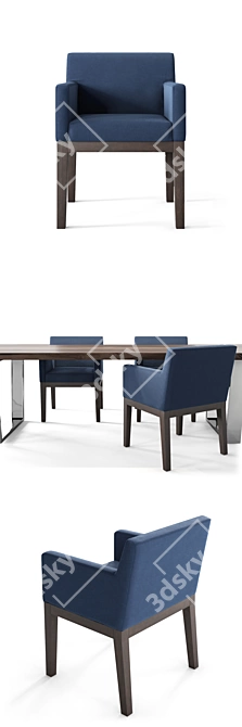 RH Morgan Blue Dining Set 3D model image 2