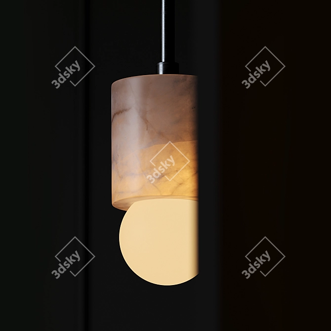 Elegant Alabaster Pendant Light 3D model image 2
