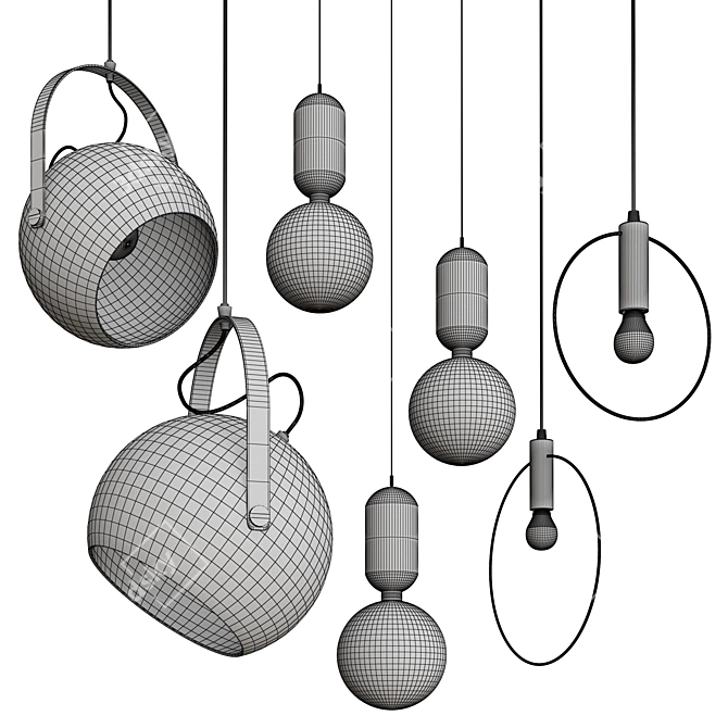 Nordic Copper Pendant Lamp 3D model image 2