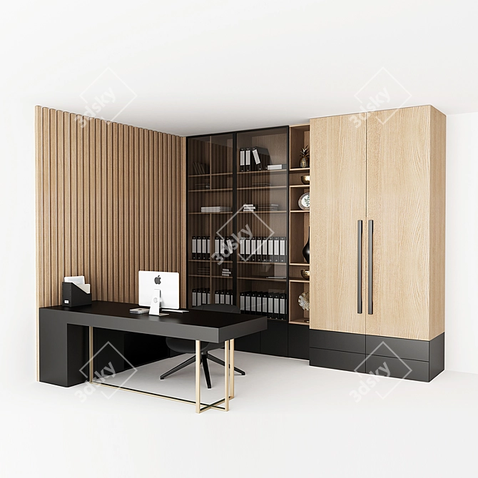 Elegant Office Cabinet 3D model image 1