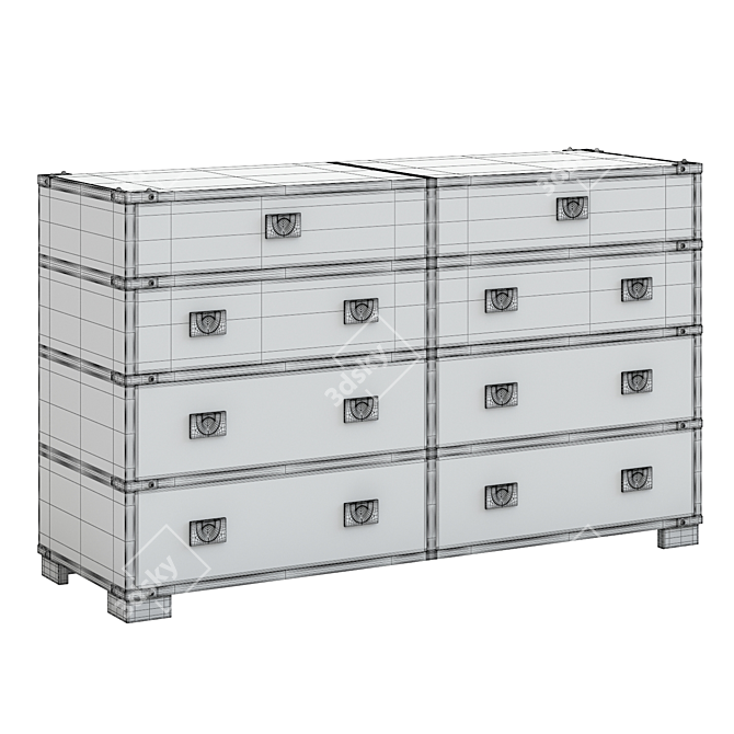 Stylish Pottery Barn Devon Dresser 3D model image 2