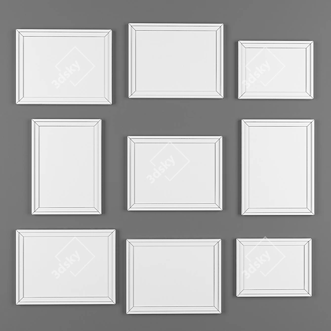 Elegant Oil Painting Frame Kit 3D model image 3