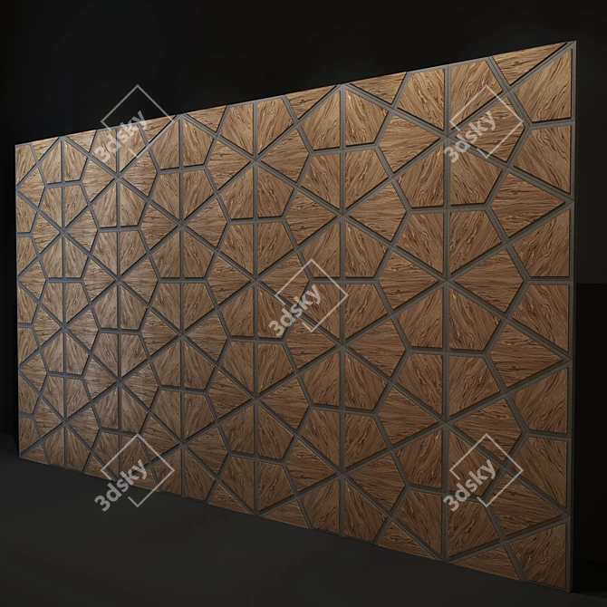 Islamic Hexagonal Wall Panel 3D model image 2
