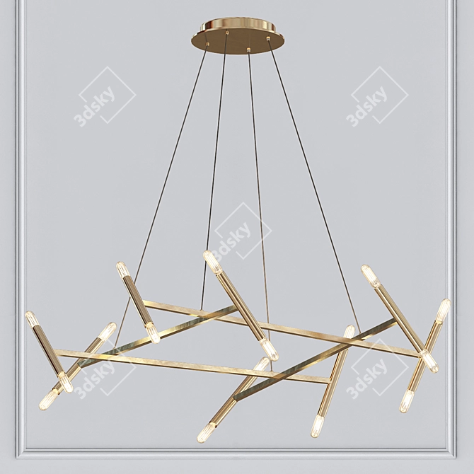 Elegant Browning Chandelier 3D model image 1