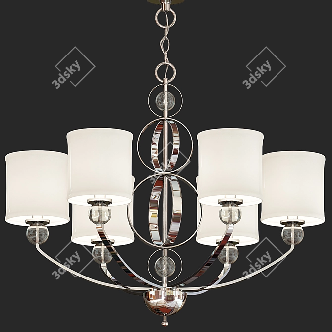 Title: Elegant Cerchi Six-Light Chandelier 3D model image 1