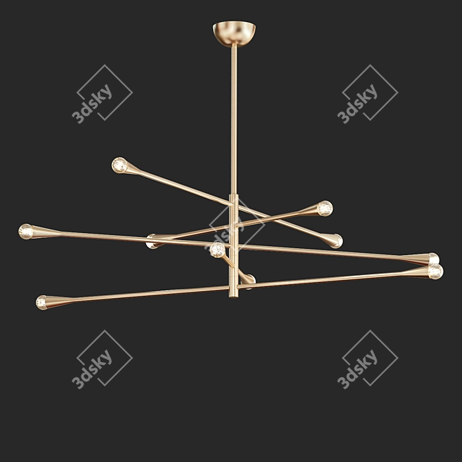 Elegant Crystal Kaia Chandelier 3D model image 1