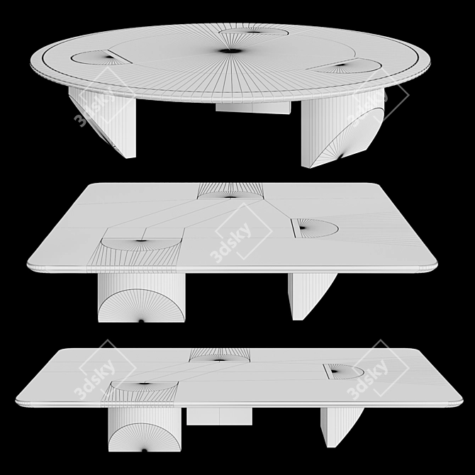 Minimalist Corona Wedge Coffee Table 3D model image 2