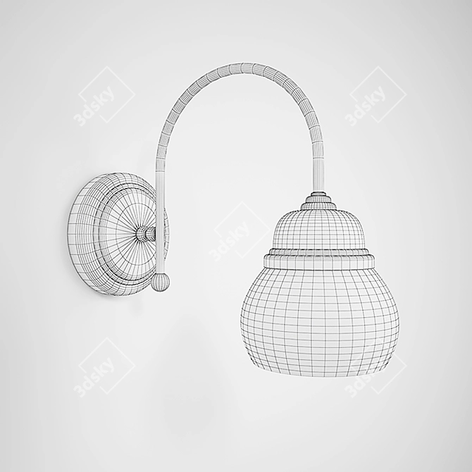 Retro Kerasan Sconce: Vintage Charm Illuminated 3D model image 2