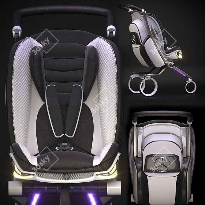 Premium Stroller for Modern Parents 3D model image 2