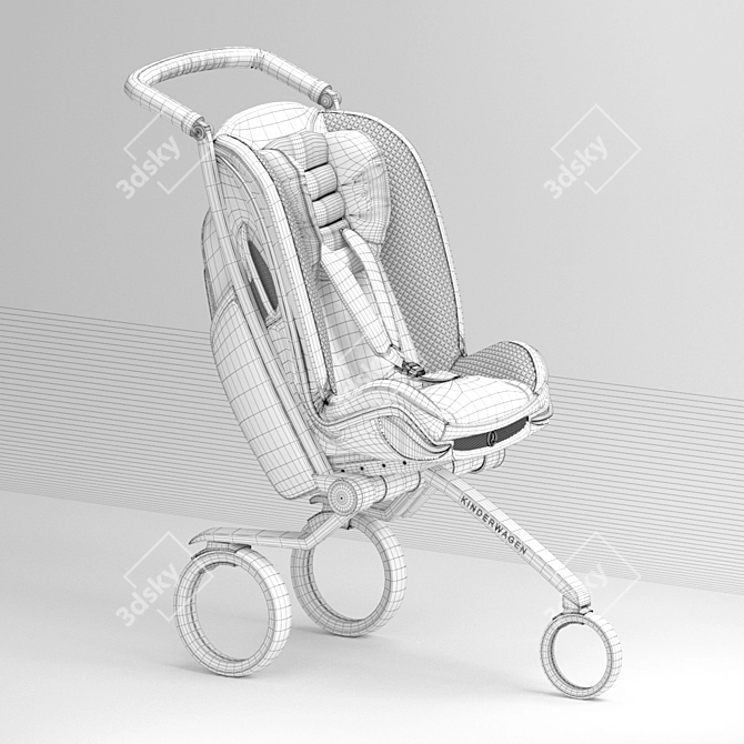 Premium Stroller for Modern Parents 3D model image 3