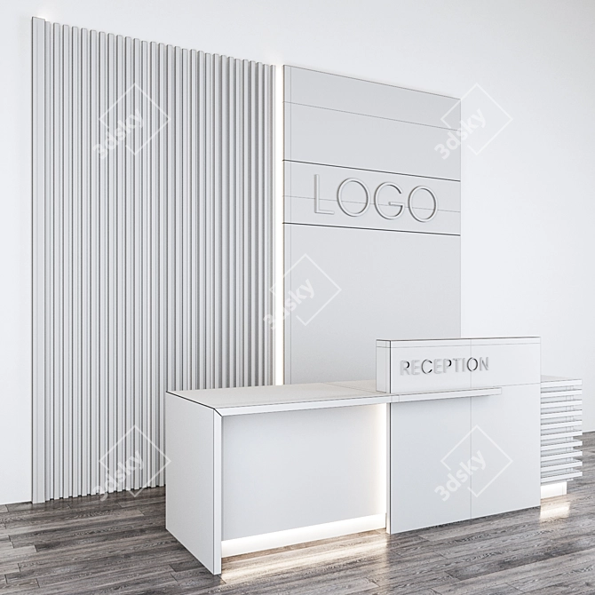 Modern Reception Desk: Sleek Design & Quality Finish 3D model image 3