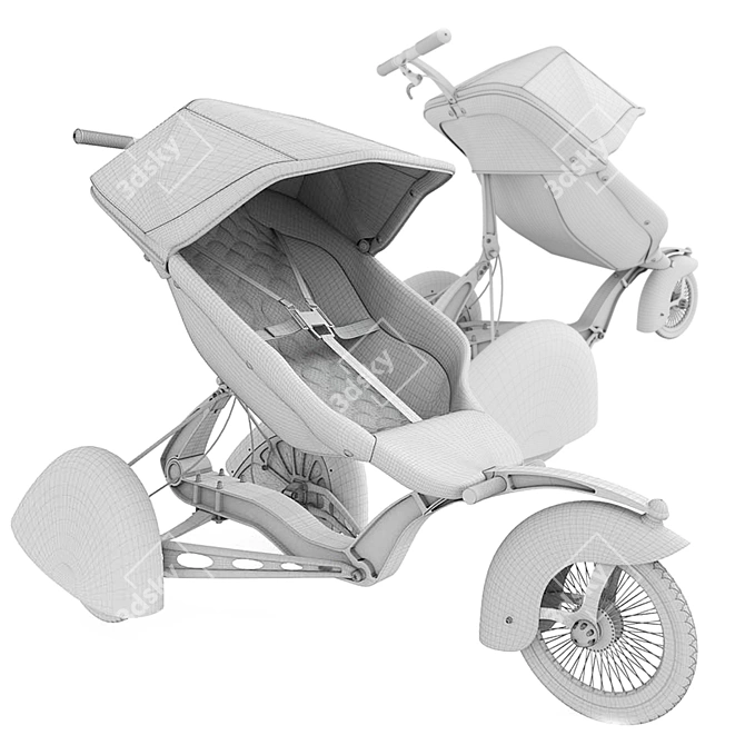 Transformable Kid Kustoms Roddler: Stroller to Bike! 3D model image 3