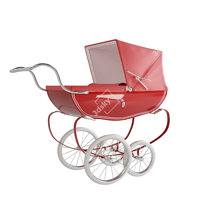 Classic Silver Cross Kensington Baby Carriage 3D model image 1