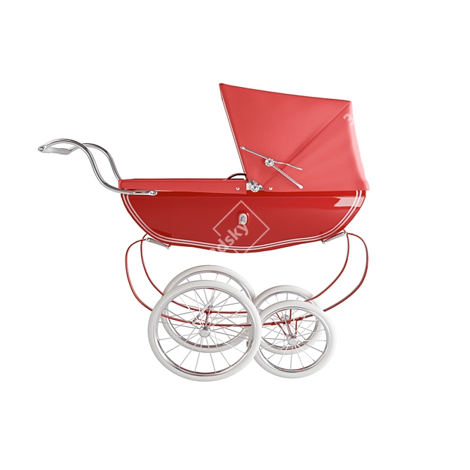 Classic Silver Cross Kensington Baby Carriage 3D model image 2