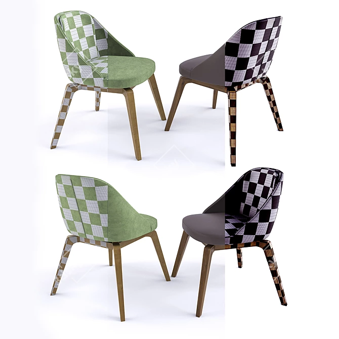 Elegant Oyster Chair by Alivar 3D model image 3