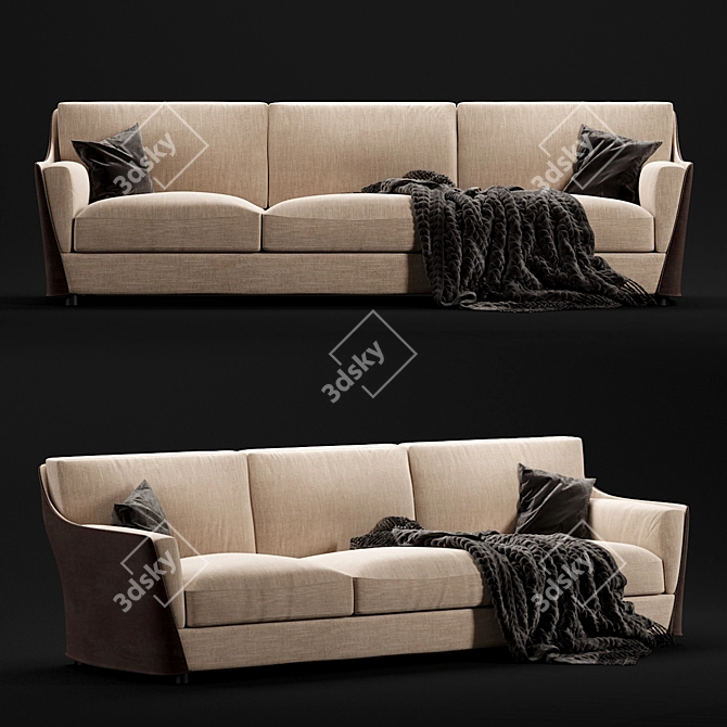 Elegant Vittoria Sofa: Timeless Luxury 3D model image 1