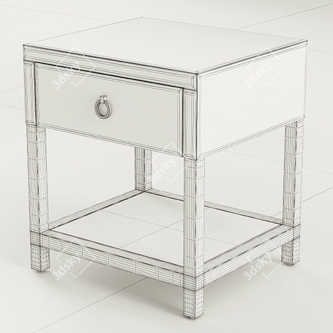 Garda Decor Black Glass Side Table 3D model image 3