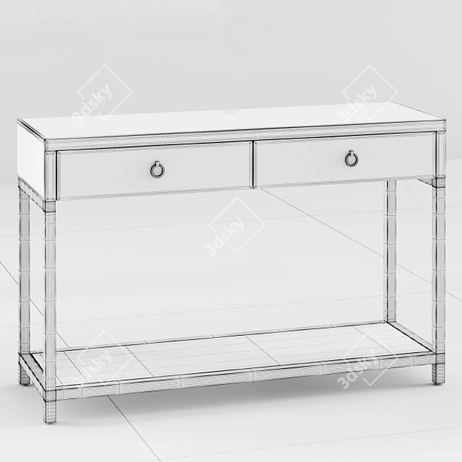 Garda Decor Black Glass Console 3D model image 3