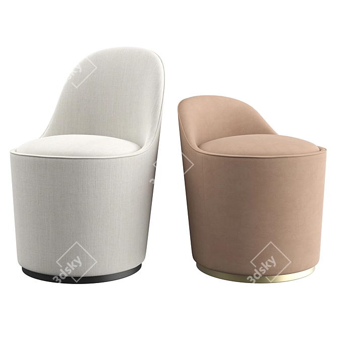 Tail Lounge Chairs: High & Low Back by GUBI 3D model image 1