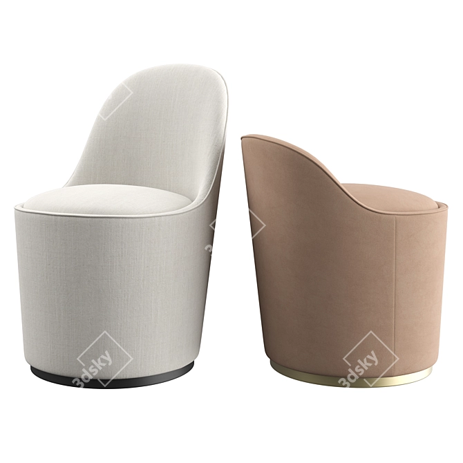 Tail Lounge Chairs: High & Low Back by GUBI 3D model image 2