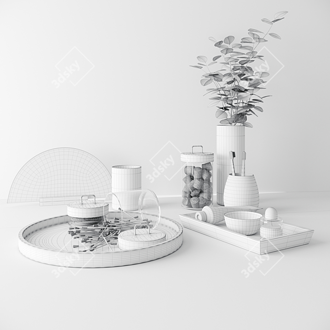 Luxury Spa-Inspired Bath Set 3D model image 2