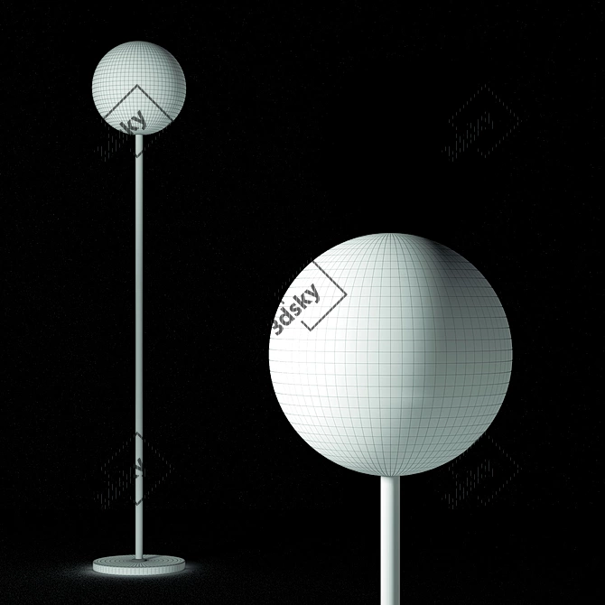 Elegant 62'' Traditional Floor Lamp 3D model image 2