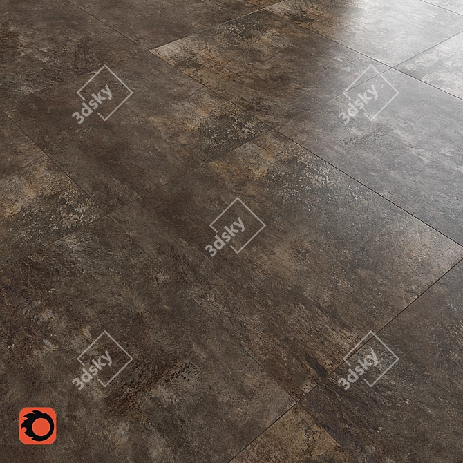 Vintage Concrete Floor Tile 3D model image 2