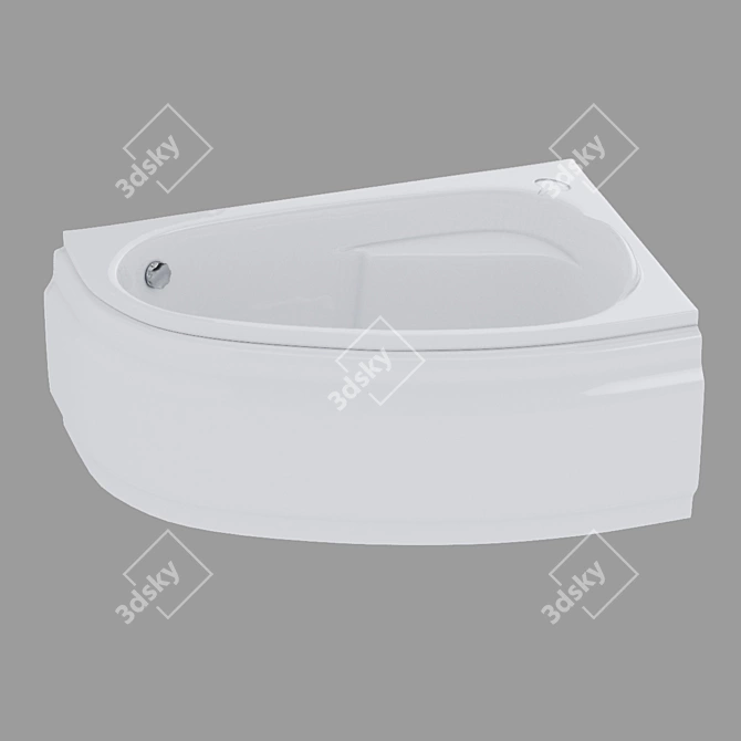 Elegant Asymmetric Bathtub: Joanna 160x95, Right 3D model image 1