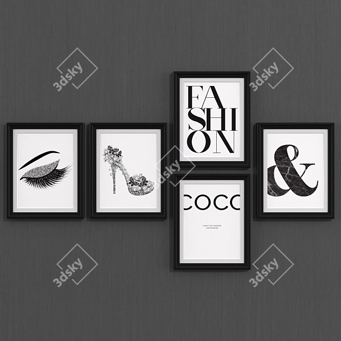 Modern Fashion Art Prints Set 3D model image 1