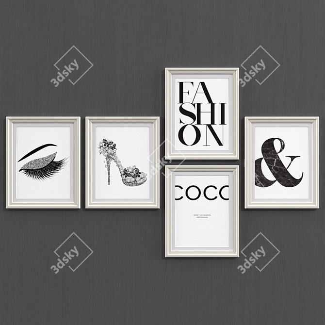 Modern Fashion Art Prints Set 3D model image 2