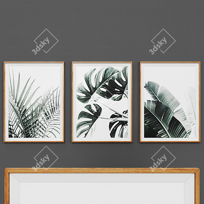 Wooden Frame Picture Set 3D model image 1