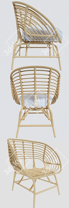 Stylish BUSKBO Armchair: Comfortable, Compact, and Affordable 3D model image 2