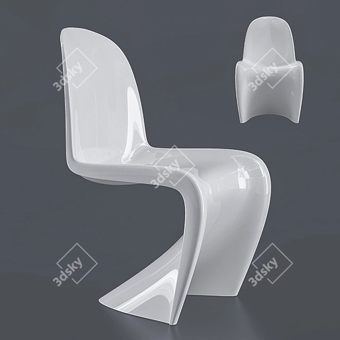 Sleek White Panton Chair: Stylish Design! 3D model image 1