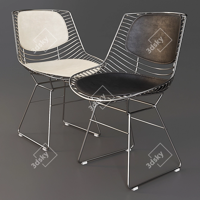 MDF Italia Flow Filo Chair: Modern and Stylish Indoor Seating 3D model image 2