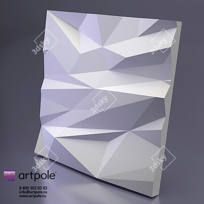 STELLS Gypsum 3D Panel: Elegant and Artistic 3D model image 2