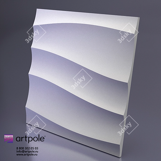 SMOKE Gypsum 3D Panel: Elegant and Organic 3D model image 2