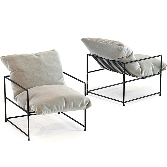 Relaxed Rustic Armchair 3D model image 1