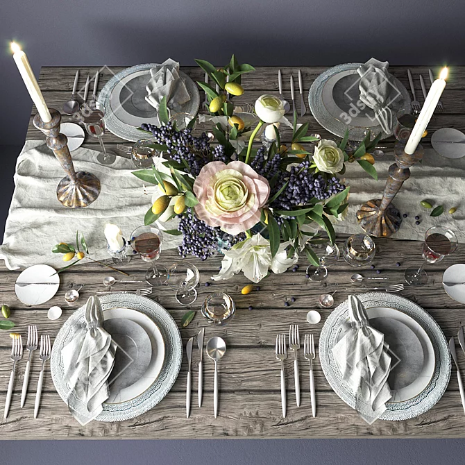 Boho Chic Table Decor 3D model image 2