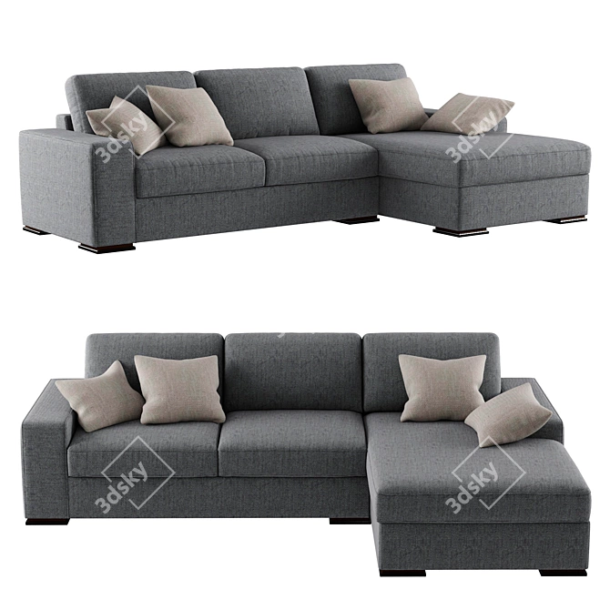 Tosconova Metropol Sofa: Sleek and Spacious 3D model image 1