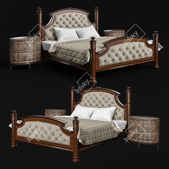 Luxurious Drexel Heritage Rainier Bed 3D model image 1