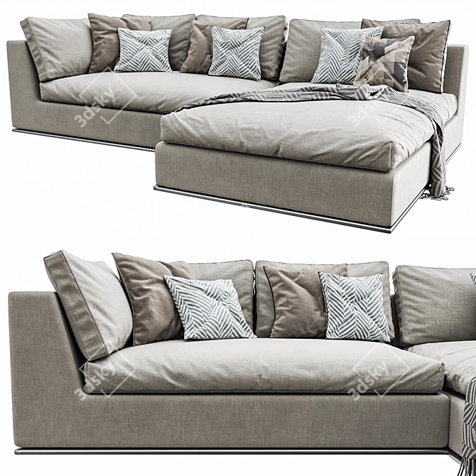 Contemporary Hamilton End Corner Sofa 3D model image 2