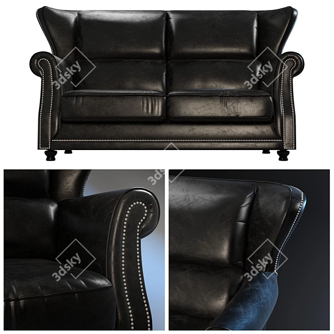 Elegant Contoured Balito Sofa 3D model image 2