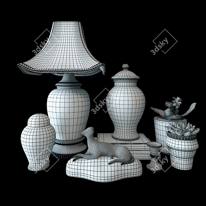 Chinese Ethnics Interior Set 3D model image 3