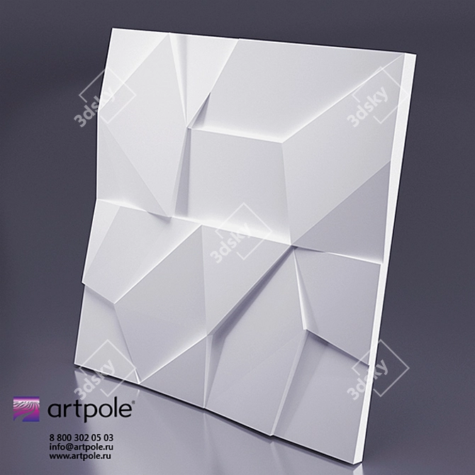 ROCK Gypsum 3D Panel - Artistic Elegance for any Space 3D model image 1