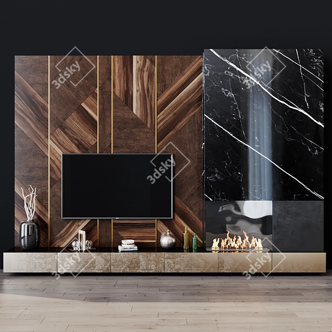 Sleek 73" TV Set with Stunning Design 3D model image 1