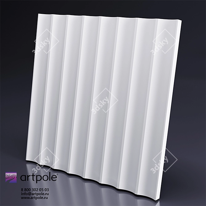 Elegant Gypsum 3D Panel - Afina by Artpole 3D model image 1