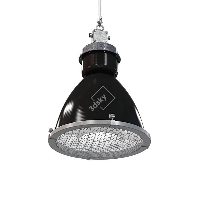 Vintage Industrial Pendant Lamp 3D model image 1