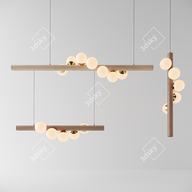 Modern Willow Pendant Light 3D model image 1