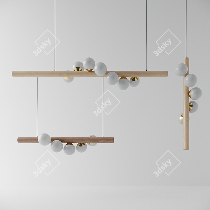 Modern Willow Pendant Light 3D model image 2