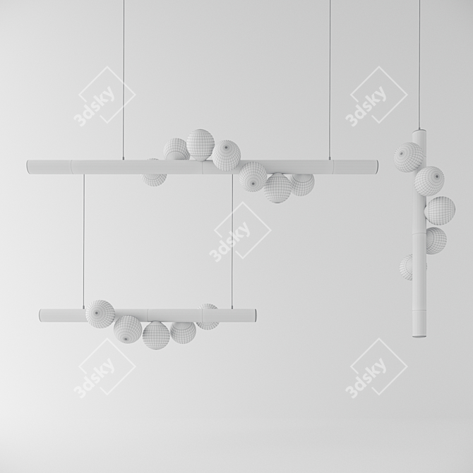 Modern Willow Pendant Light 3D model image 3